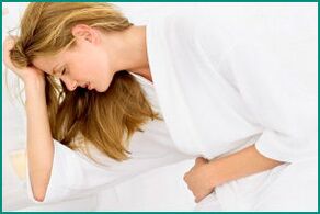 Pain caused by cystitis in women